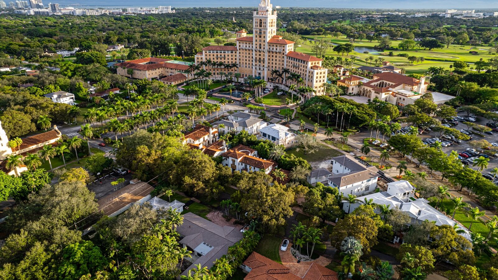 Vista aérea de Coral Gables, sur de Florida