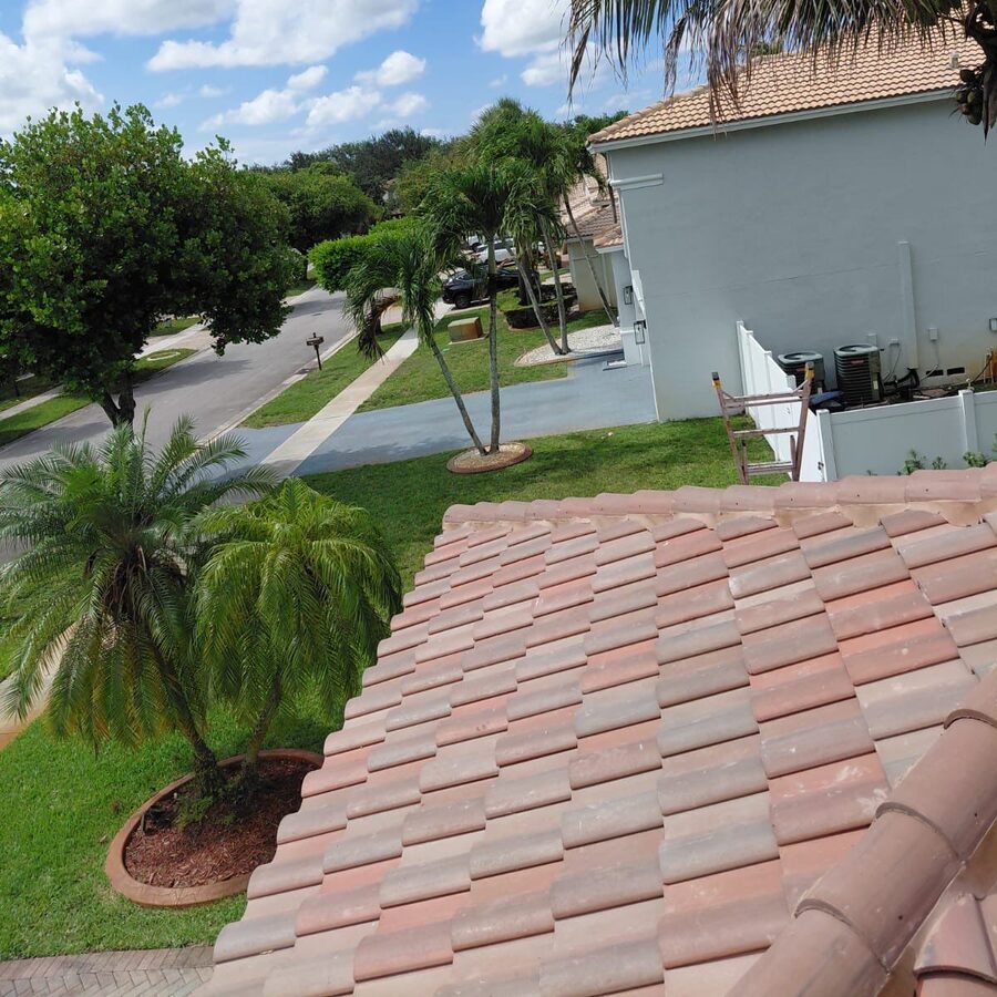 Concrete barrel tile roof replacement in Miramar